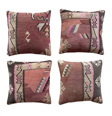 4 stk samlet Kelim Pude 40X40